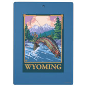 Fliegen-Fischen-Szene - Wyoming Klemmbrett (Rückseite)