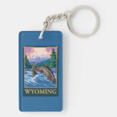 Fliegen-Fischen-Szene - Wyoming Schlüsselanhänger (Rückseite)