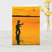 Fliegen-Fischenbild für Gruß-Karte Karte (Gelbe Blume)