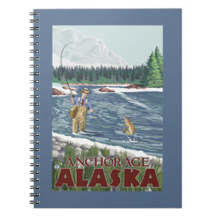 Fliegen-Fischer - Anchorage, Alaska Notizblock