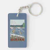 Fliegen-Fischer - Anchorage, Alaska Schlüsselanhänger (Rückseite)