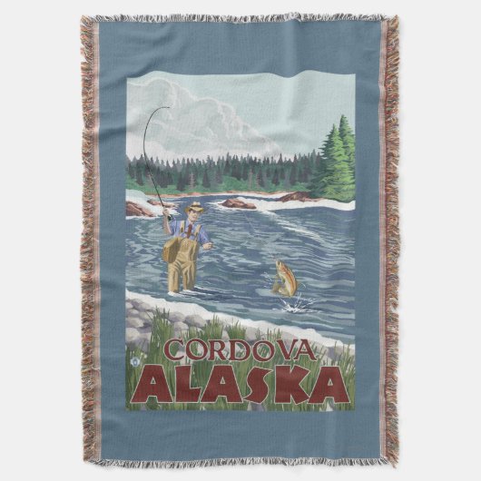 Fliegen-Fischer - Cordova, Alaska Decke (Vorderseite Vertikal)