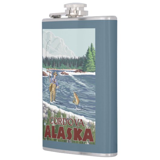 Fliegen-Fischer - Cordova, Alaska Flachmann (Links)