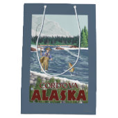 Fliegen-Fischer - Cordova, Alaska Mittlere Geschenktüte (Rückseite)