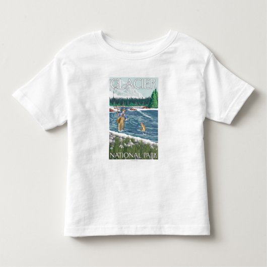 Fliegen-Fischer - Glacier Nationalpark, M.Ü. Kleinkind T-shirt (Vorderseite)
