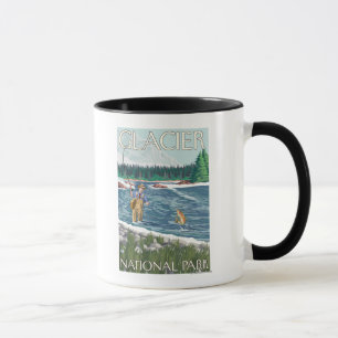 Fliegen-Fischer - Glacier Nationalpark, M.Ü. Tasse