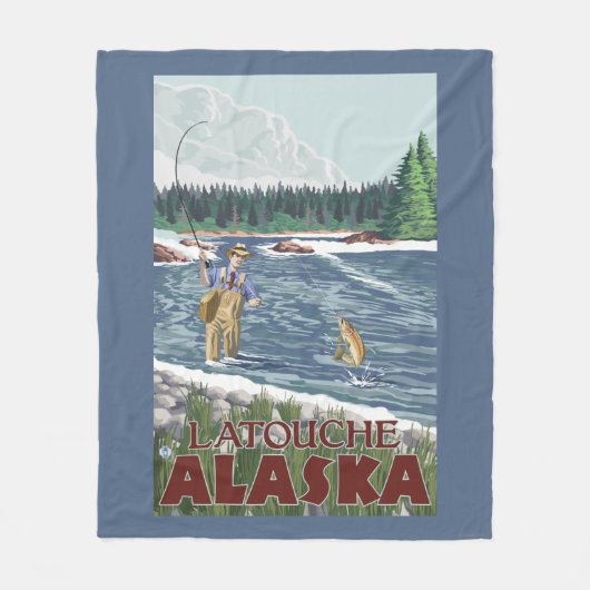 Fliegen-Fischer - Latouche, Alaska Fleecedecke (Vorderseite)