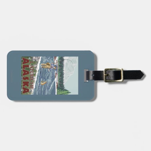 Fliegen-Fischer - Latouche, Alaska Gepäckanhänger (Vorderseite horizontal)