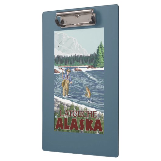 Fliegen-Fischer - Latouche, Alaska Klemmbrett (Links)