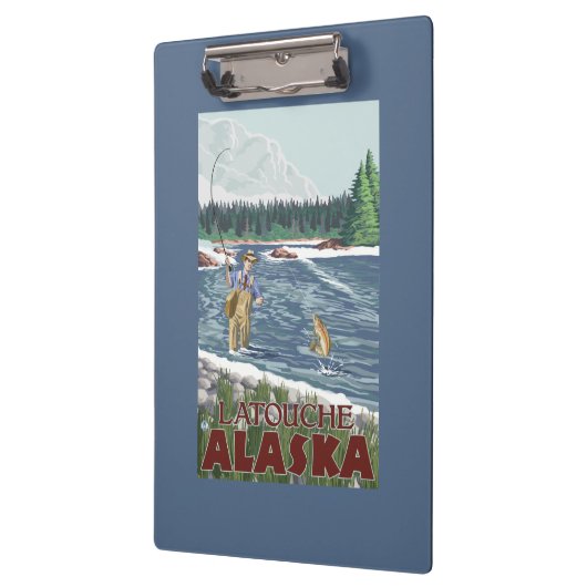 Fliegen-Fischer - Latouche, Alaska Klemmbrett (Links)