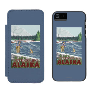Fliegen-Fischer - Petersburg, Alaska Incipio Watson™ iPhone 5 Geldbörsen Hülle