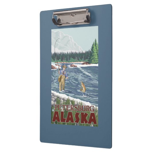 Fliegen-Fischer - Petersburg, Alaska Klemmbrett (Links)