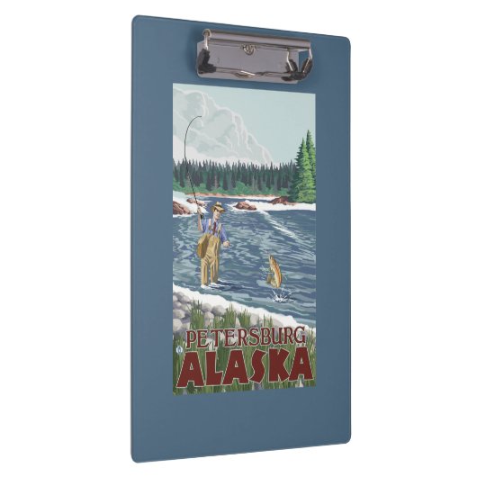 Fliegen-Fischer - Petersburg, Alaska Klemmbrett (Rechts)