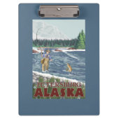 Fliegen-Fischer - Petersburg, Alaska Klemmbrett (Vorderseite)