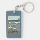 Fliegen-Fischer - Petersburg, Alaska Schlüsselanhänger (Rückseite)