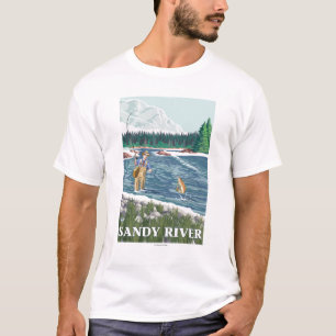 Fliegen-Fischer - Sandy-Fluss, Oregon T-Shirt