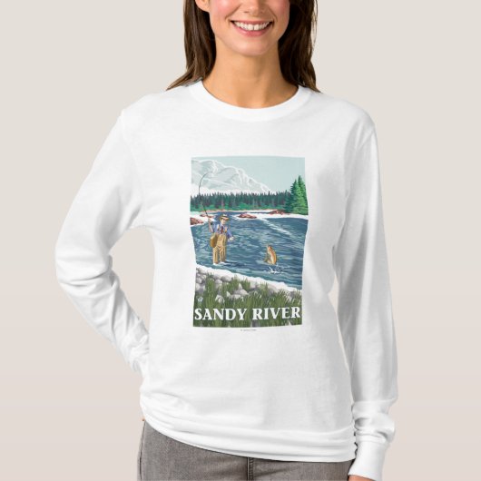 Fliegen-Fischer - Sandy-Fluss, Oregon T-Shirt (Vorderseite)
