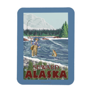 Fliegen-Fischer - Seward, Alaska Magnet