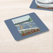 Fliegen-Fischer - Seward, Alaska Rechteckiger Pappuntersetzer (angewinkelt)