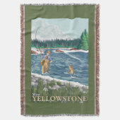 Fliegen-Fischer - WestYellowstone, Montana Decke (Vorderseite Vertikal)