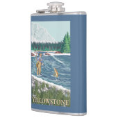 Fliegen-Fischer - WestYellowstone, Montana Flachmann (Links)