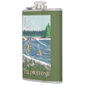 Fliegen-Fischer - WestYellowstone, Montana Flachmann (Links)