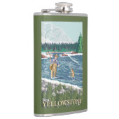 Fliegen-Fischer - WestYellowstone, Montana Flachmann (Rechts)