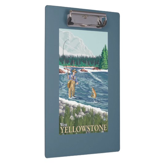 Fliegen-Fischer - WestYellowstone, Montana Klemmbrett (Rechts)