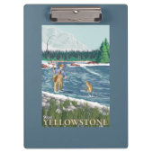 Fliegen-Fischer - WestYellowstone, Montana Klemmbrett (Vorderseite)