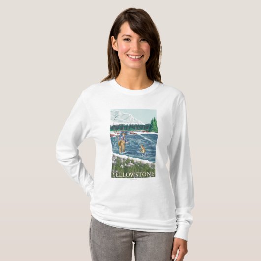 Fliegen-Fischer - WestYellowstone, Montana T-Shirt (Vorne ganz)