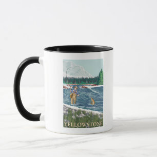 Fliegen-Fischer - WestYellowstone, Montana Tasse