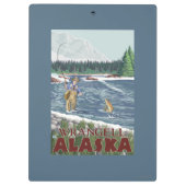 Fliegen-Fischer - Wrangell, Alaska Klemmbrett (Rückseite)