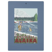 Fliegen-Fischer - Wrangell, Alaska Klemmbrett (Rückseite)