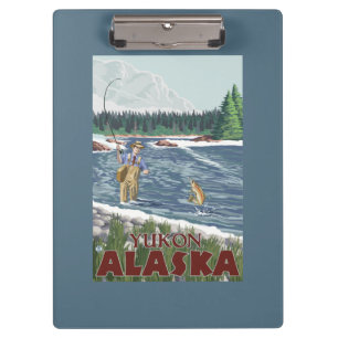 Fliegen-Fischer - Yukon, Alaska Klemmbrett