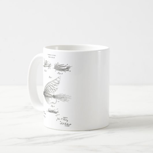 Fliegen-Fischereiausrüstung coffe Tasse Geschenk (Vorderseite Links)