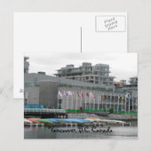 Fliegen-Flaggen und Kanus Postkarte (Vorne/Hinten)