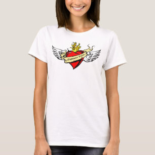 Fliegen-Herz-Spaghetti-Spitze T-Shirt