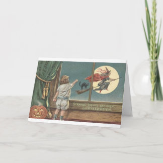 Fliegen-Hexe durch Fenster-Karte Karte