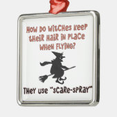 Fliegen-Hexe-Halloween-Witz Ornament Aus Metall (Links)