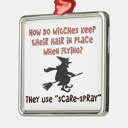 Fliegen-Hexe-Halloween-Witz Ornament Aus Metall (Links)