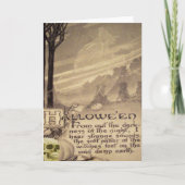 Fliegen-Hexe-Schädel-Kürbis Karte (Vorderseite)