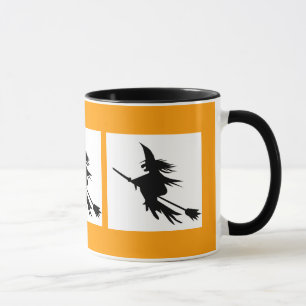 Fliegen-Hexe-Schatten-Halloween-Tasse Tasse