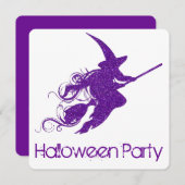 Fliegen-Hexe-Silhouette-Halloween-Party laden 2 Einladung (Vorne/Hinten)