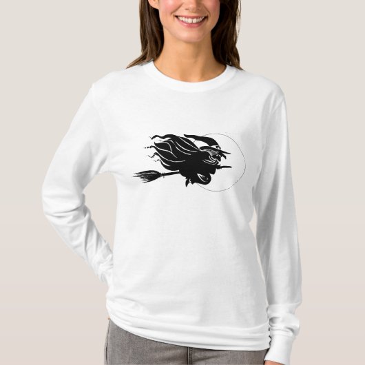 Fliegen-Hexe T-Shirt (Vorderseite)