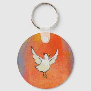 Fliegen-Huhn - inspirierend bunte Spaßkunst Schlüsselanhänger