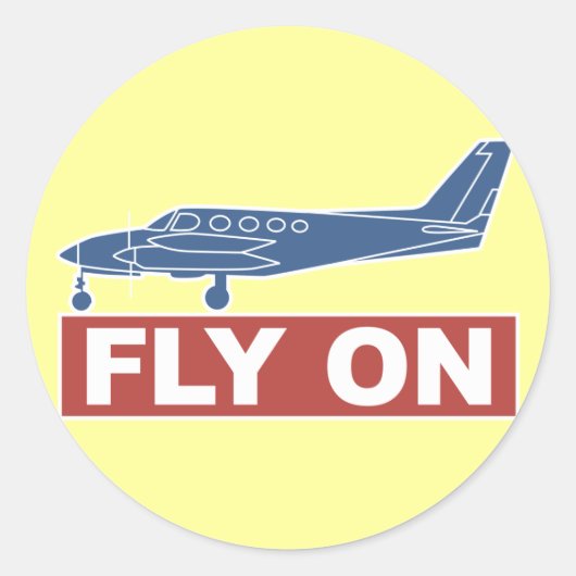 Fliegen im Flugzeug Runder Aufkleber (Vorderseite)