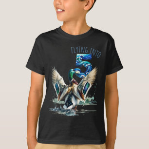 Fliegen in 5 Enten Jagd 5. Geburtstag Party 5 Ye T-Shirt