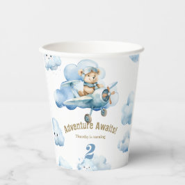 Fliegen in den Spaß: Teddys 2. Geburtstagsabenteue Pappbecher