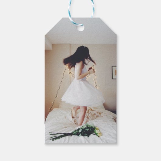 Fliegen in der Luft Fairy Tale Foto Geschenktasten Geschenkanhänger (Vorderseite)