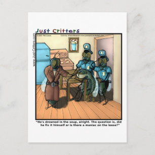 Fliegen in der Suppe Postkarte